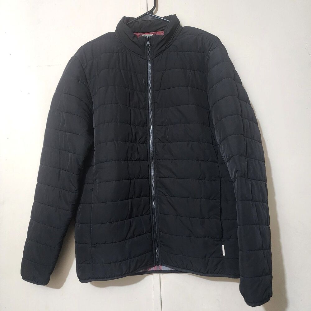 Voyager Black Men'sSize M Polar Fleece Lined  Puffer Jacket Warm Fall Winter